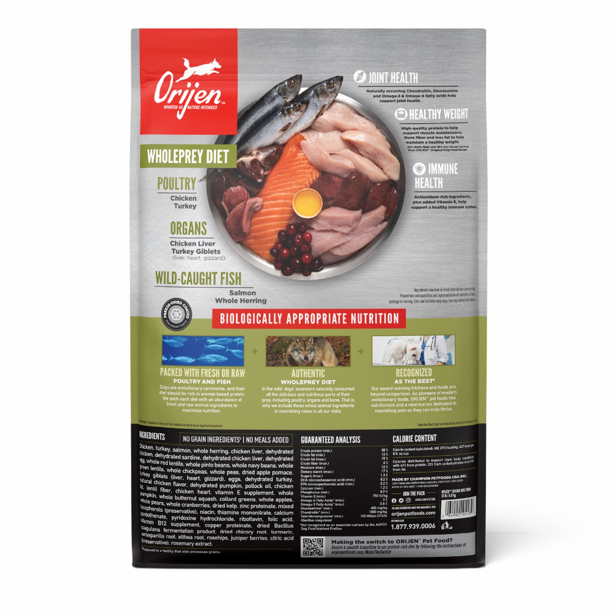 Orijen Senior Grain Free Dry Dog Food 4.5lb / 2kg | 37590-SBQA