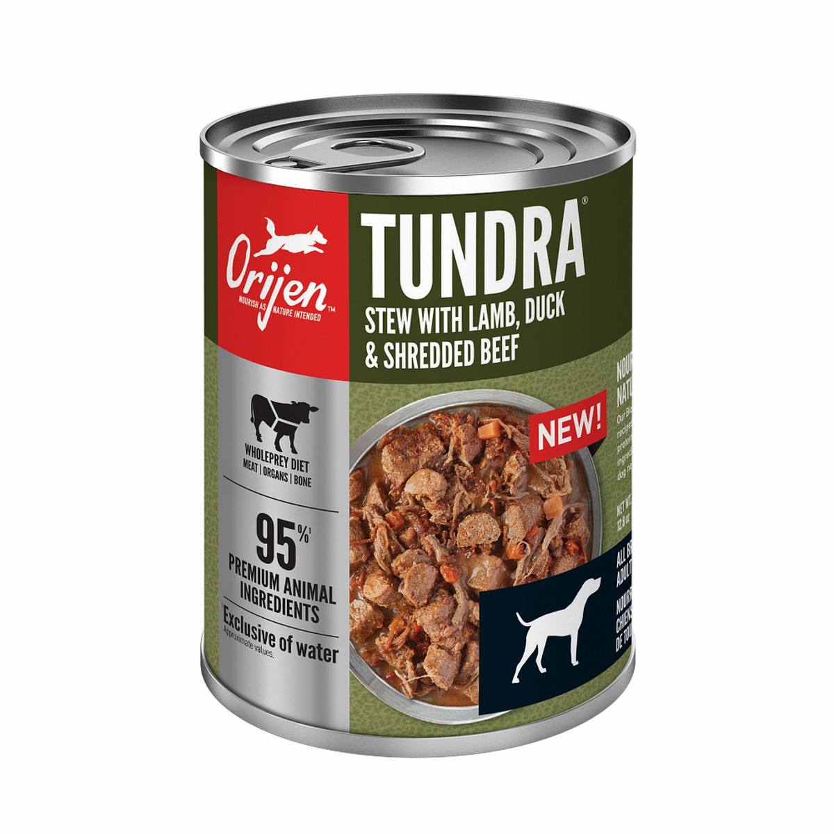 Orijen Tundra Stew Recipe with Shredded Beef, Duck & Lamb Grain Free Wet Dog Food 12.8oz*12 / 363kg | 68794-GMXD